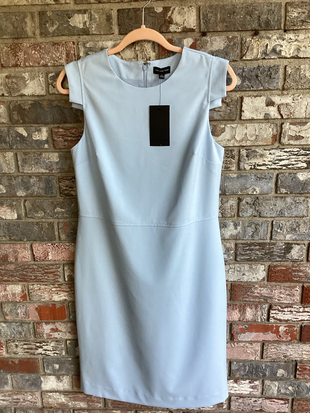 The Limited Light Blue Cap Sleeve Sheath Dress